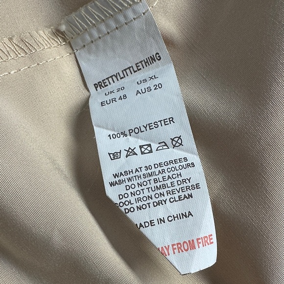 PrettyLittleThing Stone Woven Oversized Trench Coat Women's Size XL - Picture 13 of 13